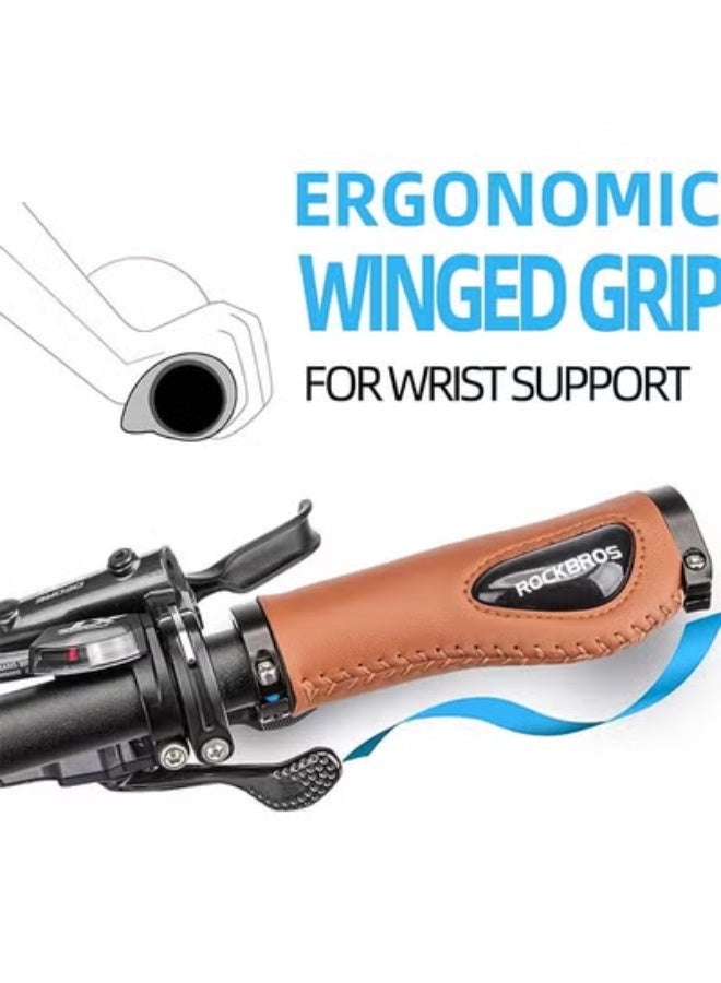 روكبروز مقابض مقود دراجة ROCKBROS بتصميم مريح من الجل الناعم مع قفل مزدوج على مقود الدراجة للدراجة الجبلية MTB MBX والدراجة الكهربائية والسكوتر - Image 2